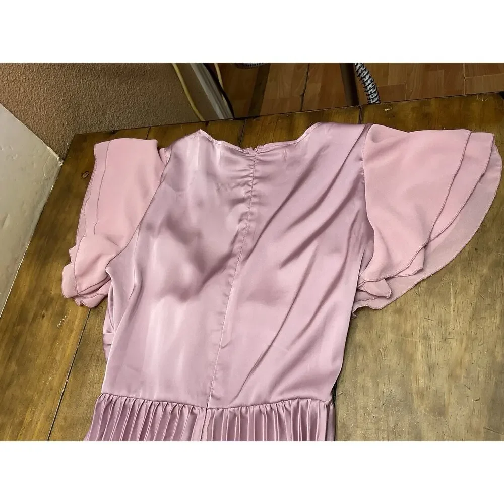 Petal & Pup Nova Flutter Sleeve Midi Dress In Dusty Rose Size Small NWT
